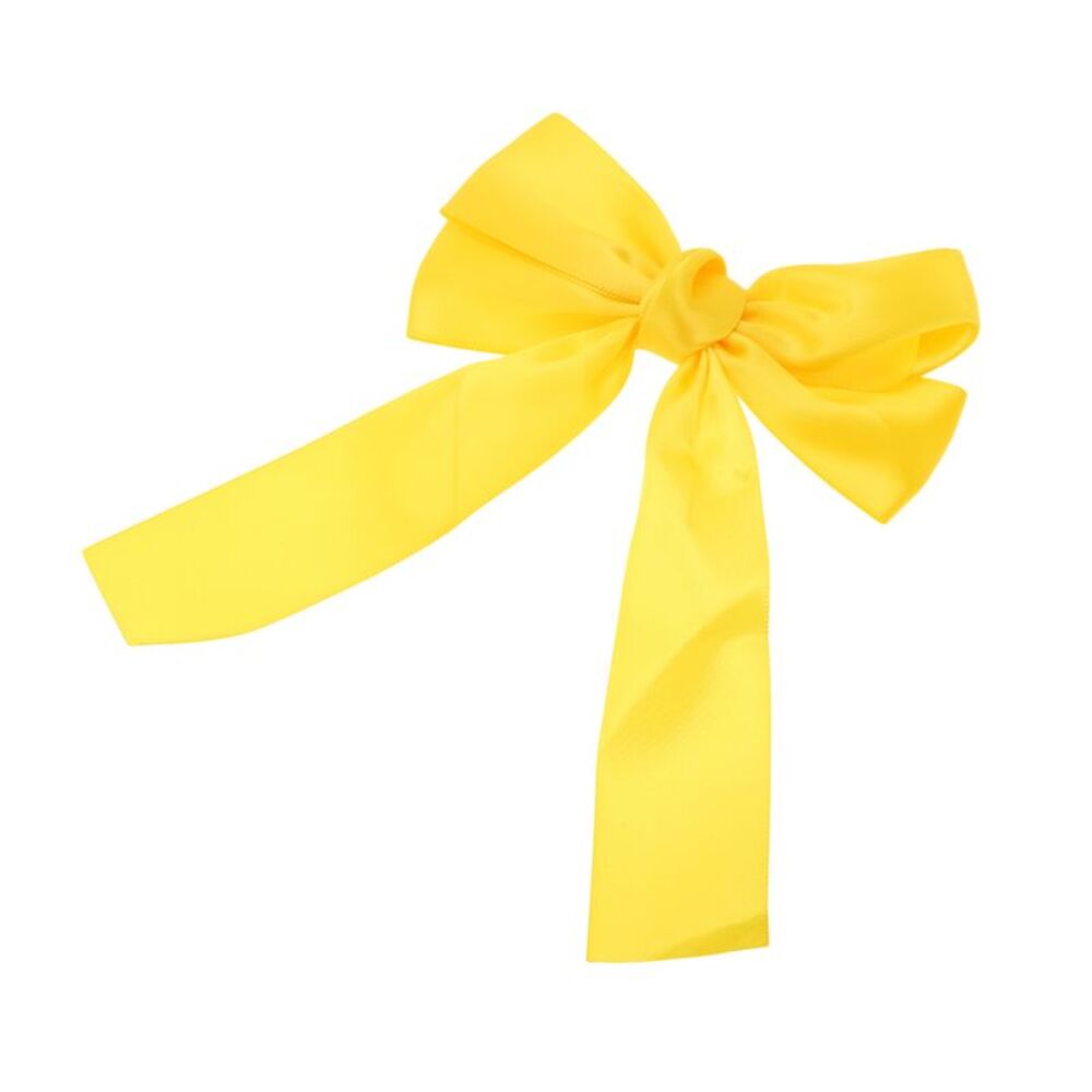 Solid Bow Ribbon Duckbill Hair Clips Hairdo Clip Yellow